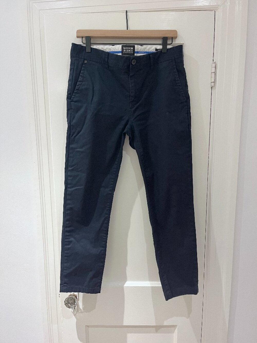 Scotch & Soda Mott Slim Fit Navy Stretch Chino Pants Mens 31 x 32